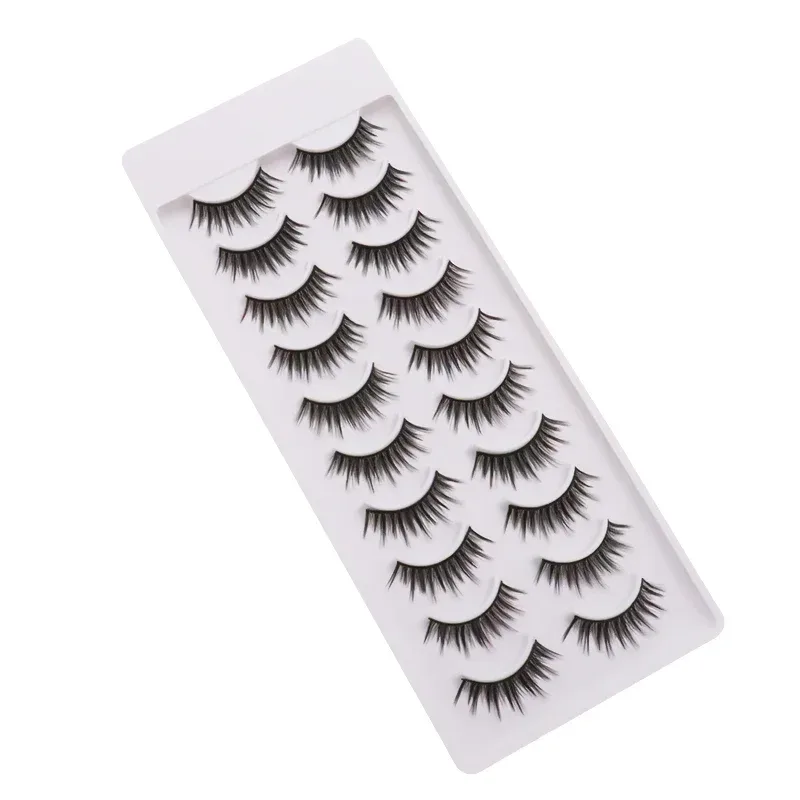 NEW 10 pairs Handmade 3d mink lashes short False Eyelashes Cross Messy Dense Natural Eye Lashes Stage Makeup False Eyelashes — image 19