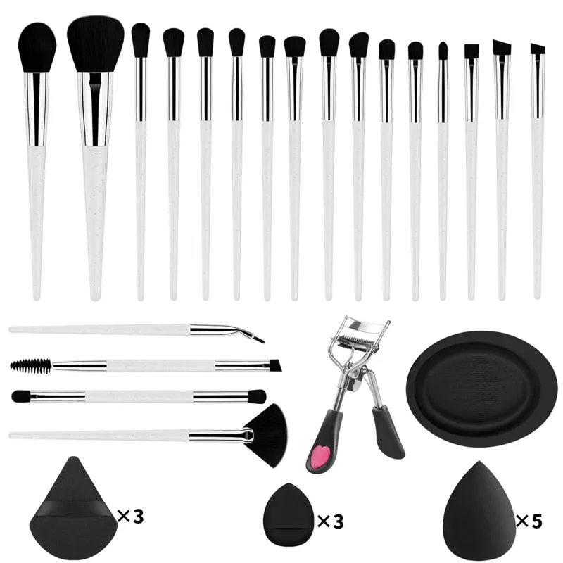 33 Chiếc Bộ Dụng Cụ Trang Điểm 20 Cọ Trang Điểm Với Bông Đánh Phấn Bát Vệ Sinh Mi Full Face Bộ Trang Điểm Mắt — image 12