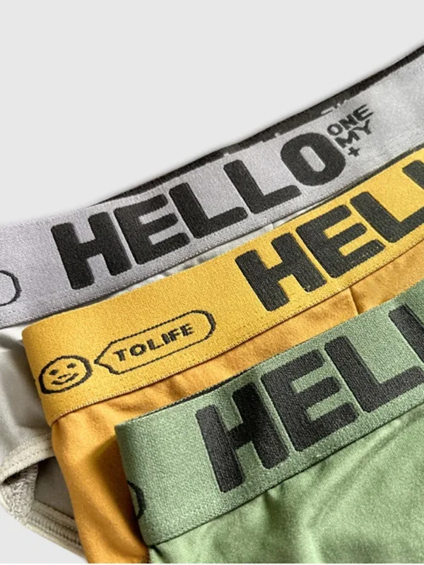 Random 5Pcs/set Men's Briefs Sexy Letter Waist Underwear Casual Comfortable Breathable Briefs Solid Color Underpants Men Panties — image 5