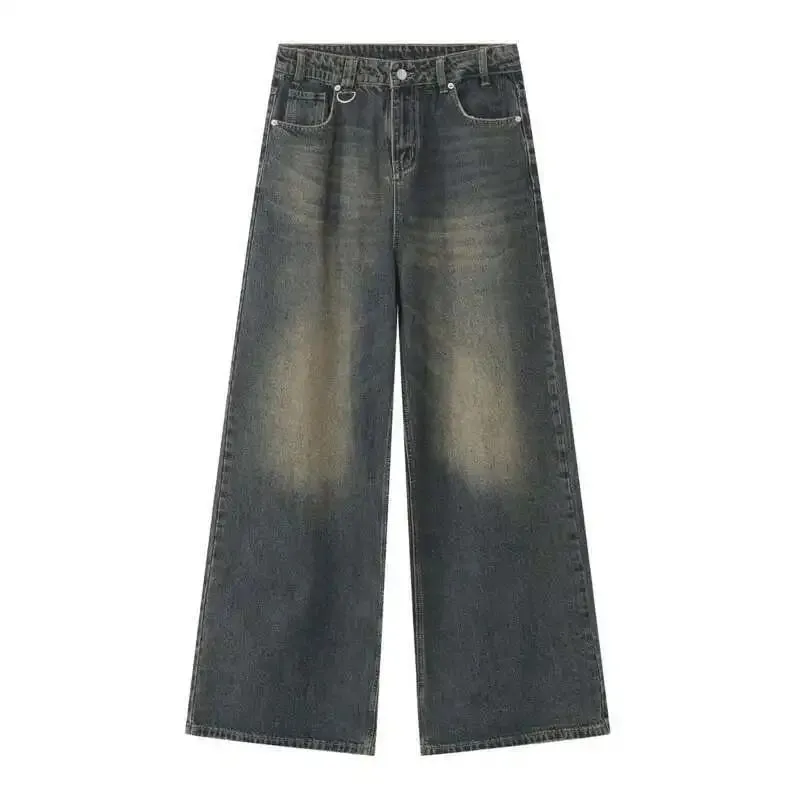 Summer Men's Denim Pants Old Blue Washed Male Jeans Straight Casual Menwear Loose Wide Leg Trousers New Fashion 9C354 — image 4