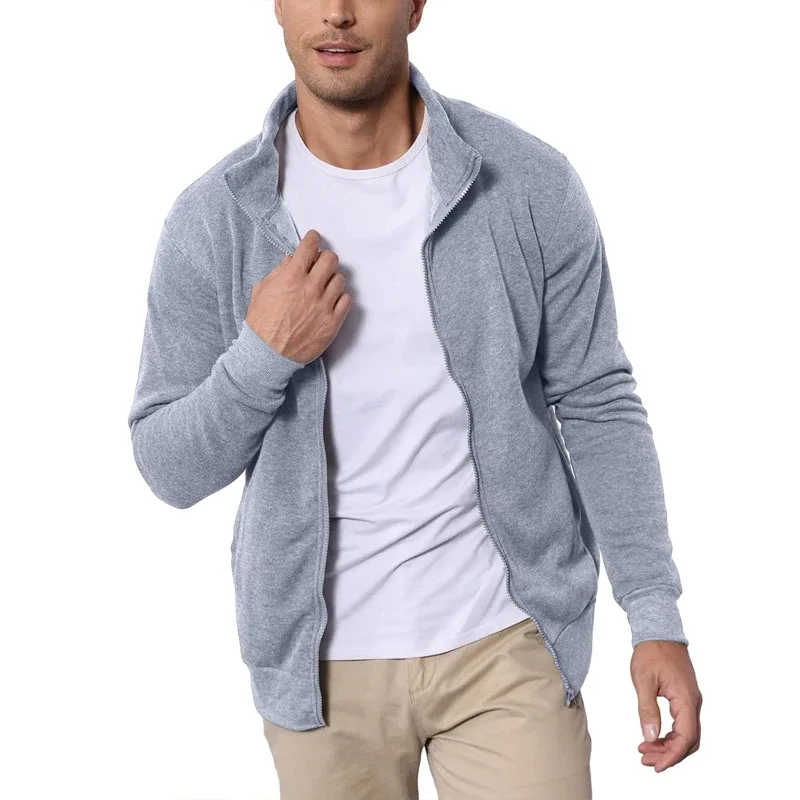 New Men's Sweat Jacket Pullover Hoodie Sweatshirt Man Without Hood with Zip Jacket Outdoor Sport Lightweight Streetwear M-3XL — image 5