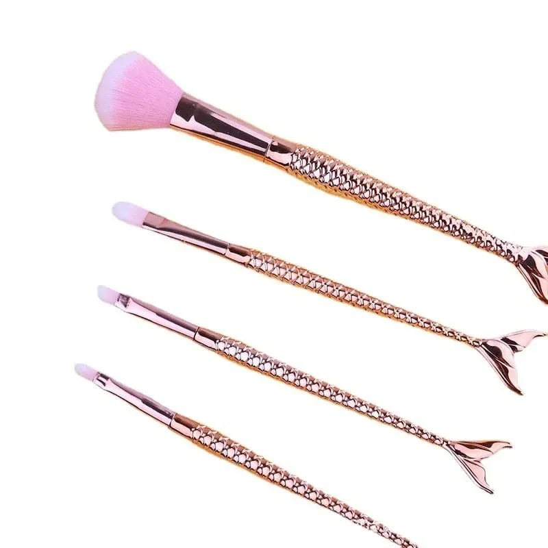 4pcs Professional Mermaid Makeup Brushes Set Eye Shadow Eyeliner High Quality Beauty Makeup Brush Tools Eyebrow Beauty Tools Kit — image 6