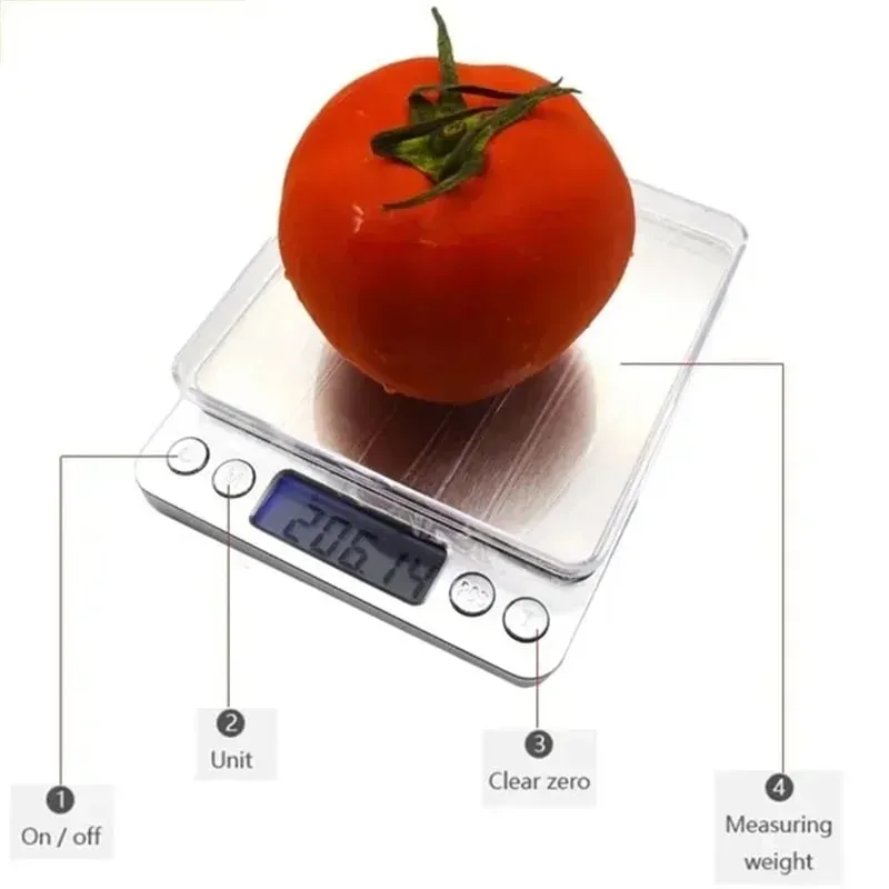 Digital Kitchen Scale Kitchen Measuring Scales Mini Pocket Precision Jewelry Electronic Balance De Cuisine Weight Gold Food Bar — image 3