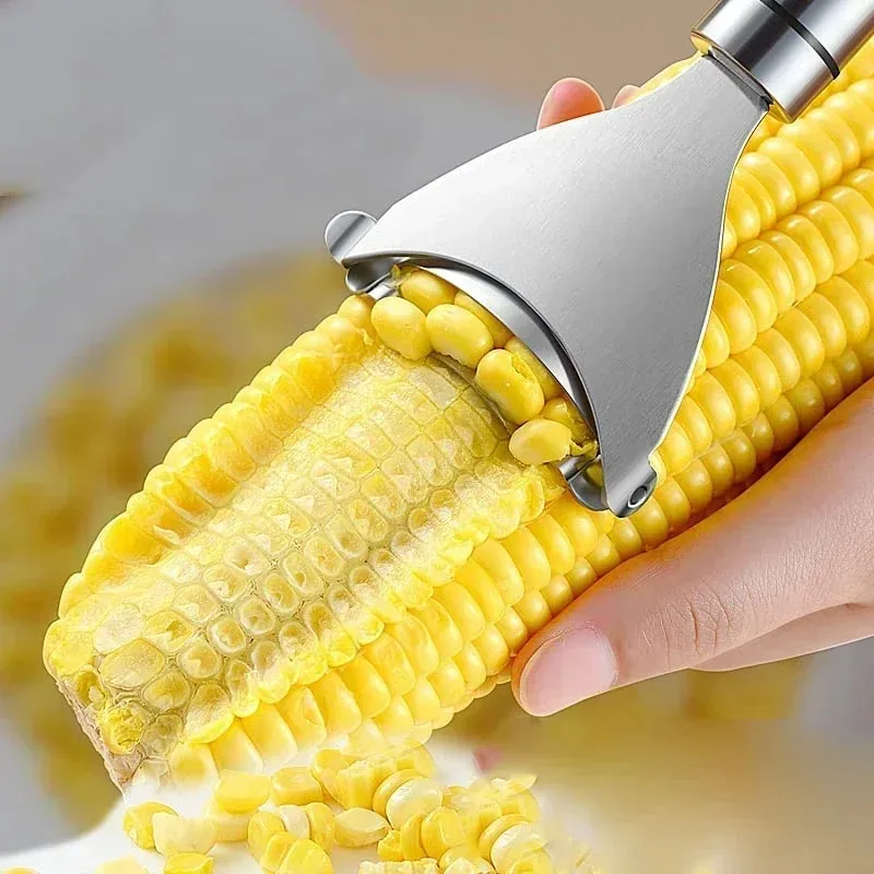 Stainless Steel Corn Peeler Serrated Corn Stripper Peelers Cob Shaver Planer Thresher Cutter Kitchen Fruit Vegetable Gadget Tool — image 2
