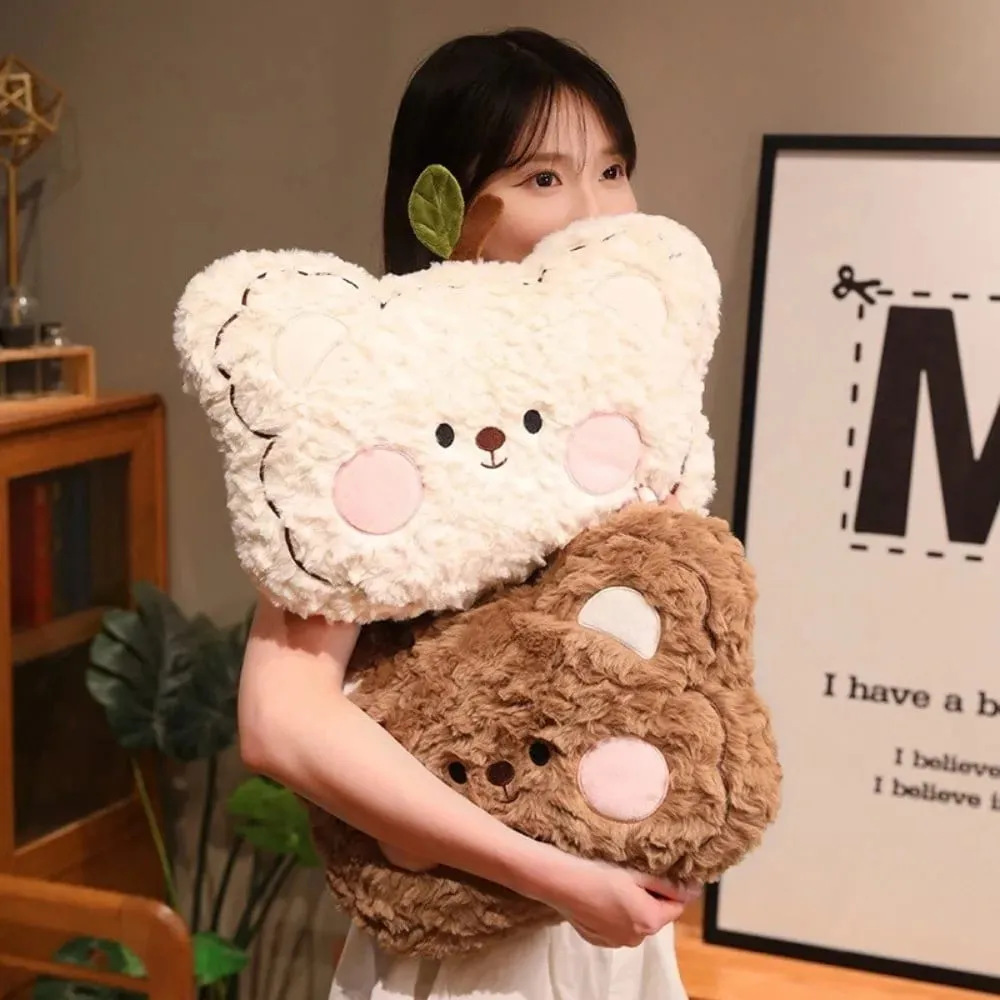 Seat Companion Lembut Kerinting Fluff Bear Bantal Blush Pipi Kusyen Sofa Comel Bantal Boneka Haiwan Comel Hiasan Rumah — image 3