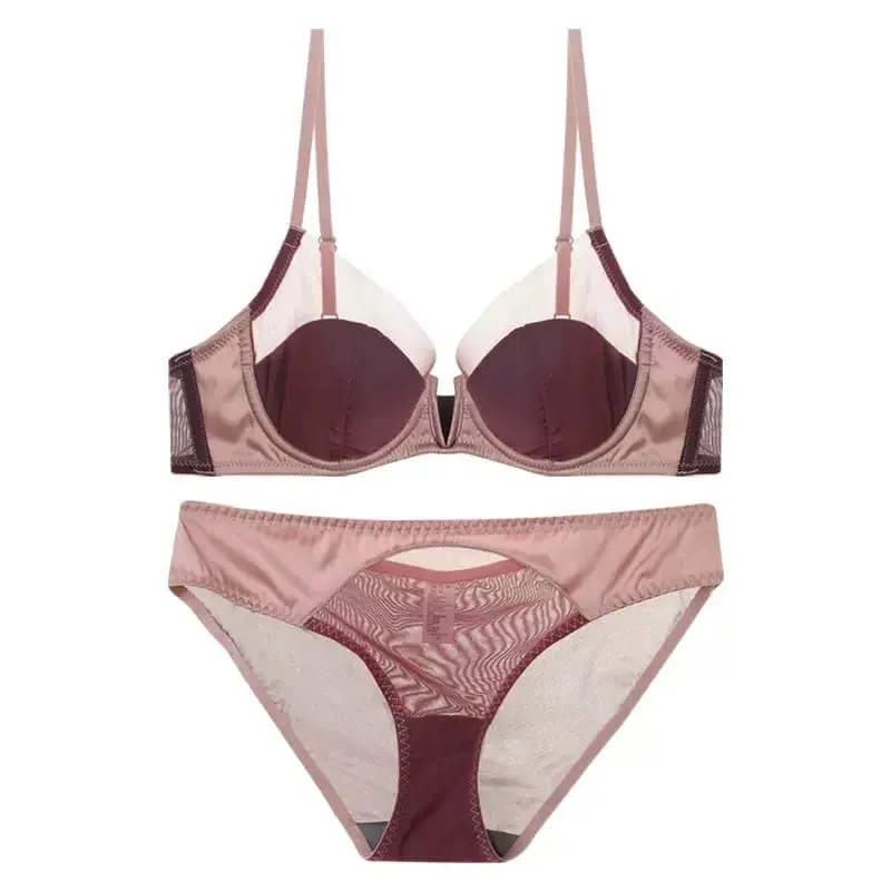 French Mesh Sexy Smooth Underwear Push-up Thin Cup Bra Soft Underwire Bra — image 12