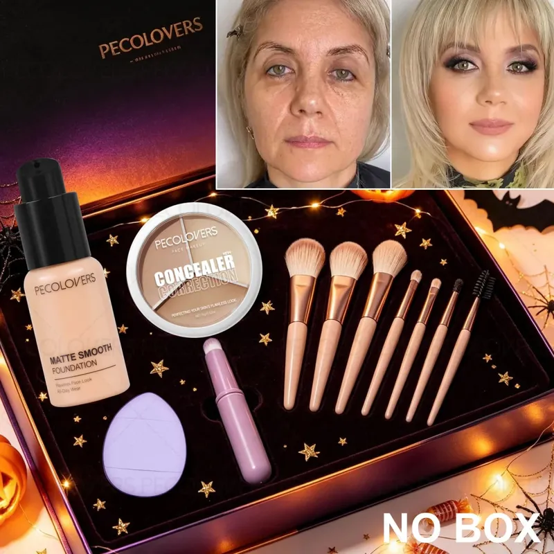 12PCS/Set Facial Makeup Set‑Waterproof Covers Dark Circles Acne Marks and More Natural Matte Finish Ideal Gift for Halloween — image 2