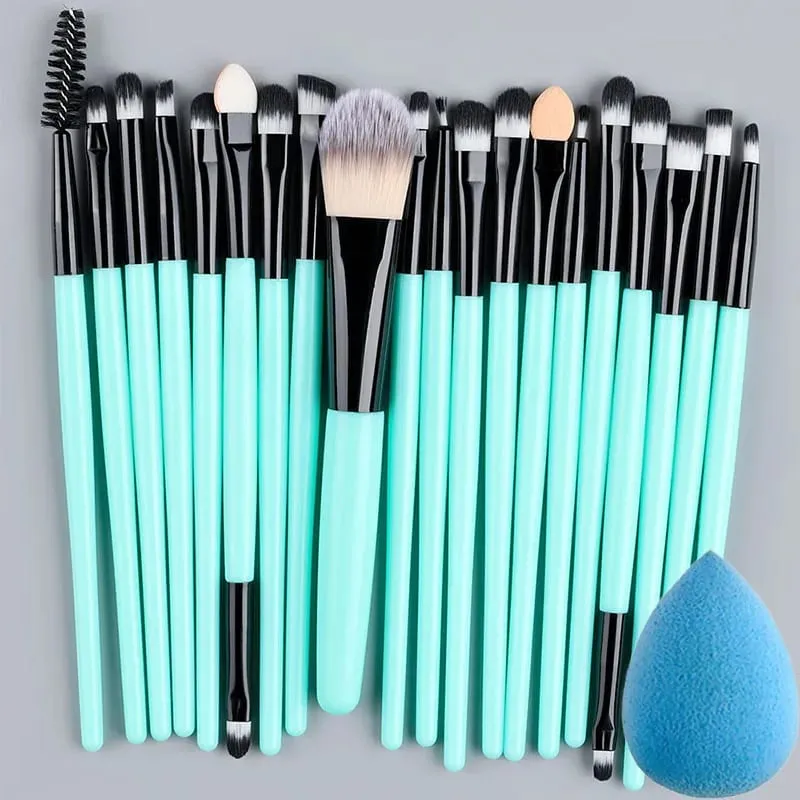 20PCS Makeup Brushes Set for Cosmetics Foundation Blush Powder Eyeshadow Kabuki Blending Brush With Powder Puff Beauty Tools — image 14