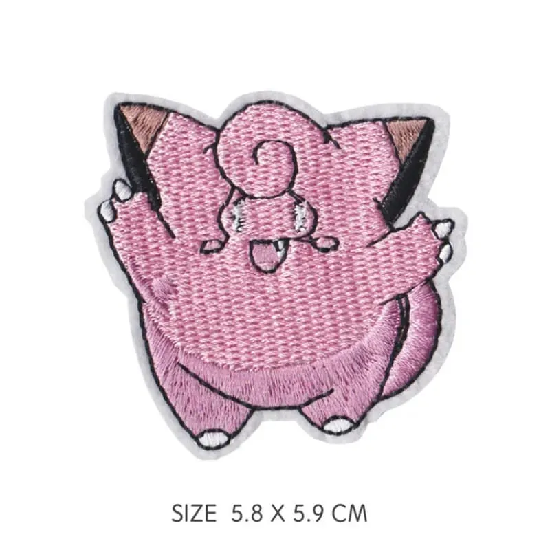 HOT 40 Style Snorlax Iron On Patch Embroidered Clothes Patches Cartoon for Clothing Kid Umbreon Cloth Stickers Garment Appliqués — image 9