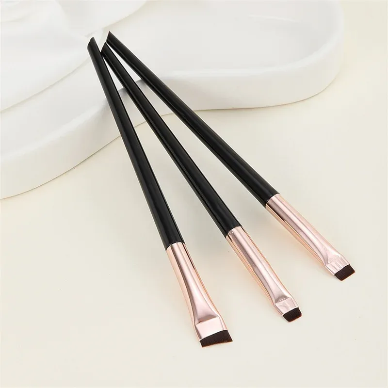 3 Pcs White Gold Eyeliner Brush Oblique Head Eyebrow Brush Outline Eyeliner Brush Ultra-thin Eyeshadow Brushes Makeup Tools — image 6