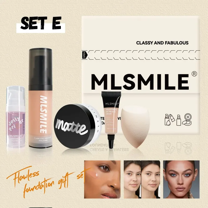 Long Lasting Makeup Set Oil Control Loose Powder Matte Primer Liquid Foundation Concealer Moisturizing Flawless Base — image 9