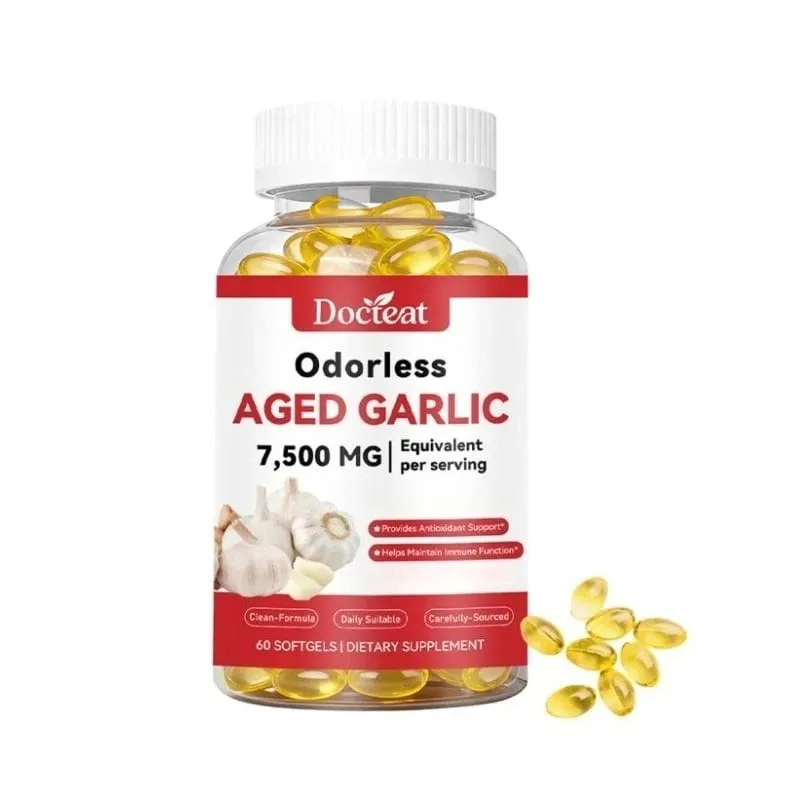 Lugtfri lagret hvidløgsekstrakt 7500mg 60 Softgels Ajo Envejecido Supplement Antioxidant & Immunstøtte Daglige hvidløgssoftgels