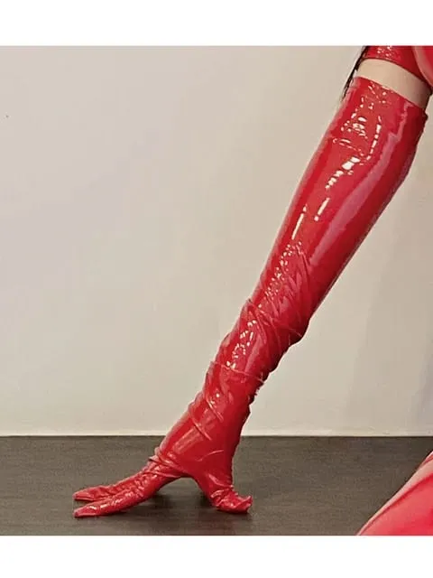 Sexy Latex PU Micro Mini Dress Shiny Zipper Open Bust Sleeveless Costume Tight Dress Elastic Bodycon Pack Hip Leoatrd Dress — image 12