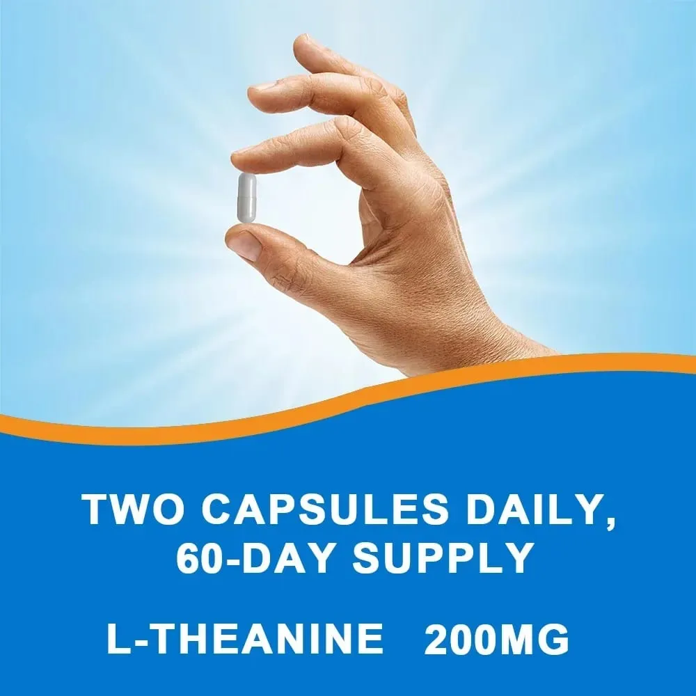 L-Teanina 200 Mg Dodatkowa siła Dodatek teaniny – Wspomaganie skupienia i relaksu Lepszy sen Bez GMO i bez glutenu — image 6
