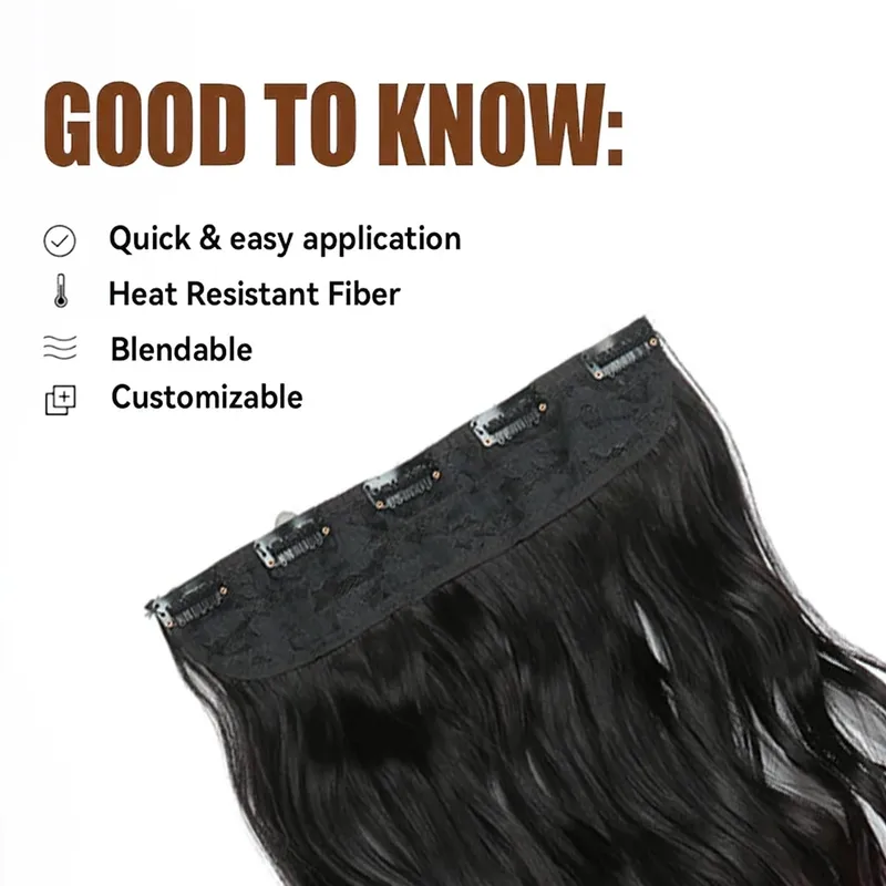 24 Inch Ombre Dip Dye Long Curly Clip in Hair Extensions Two Tone Thick Full Head Synthetic Hairpieces (Black to Dark Red) — image 3