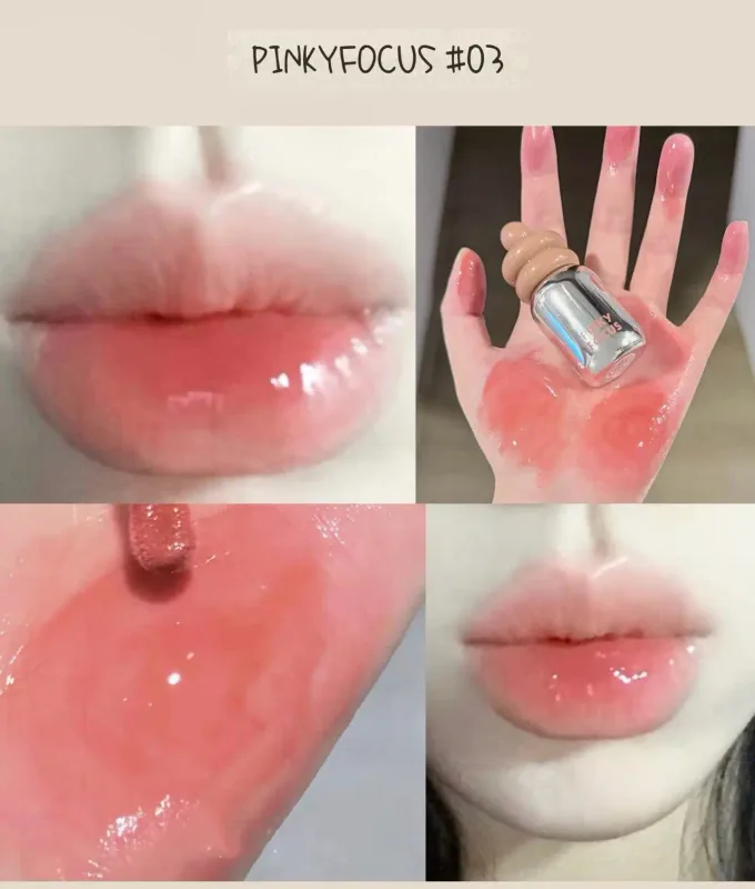 Pinkyfocus Clear Gloss Lip Oil Moisturizing Glass Finish Non-Sticky Nude Shade Ideal for Layering to Brighten Lips — image 12