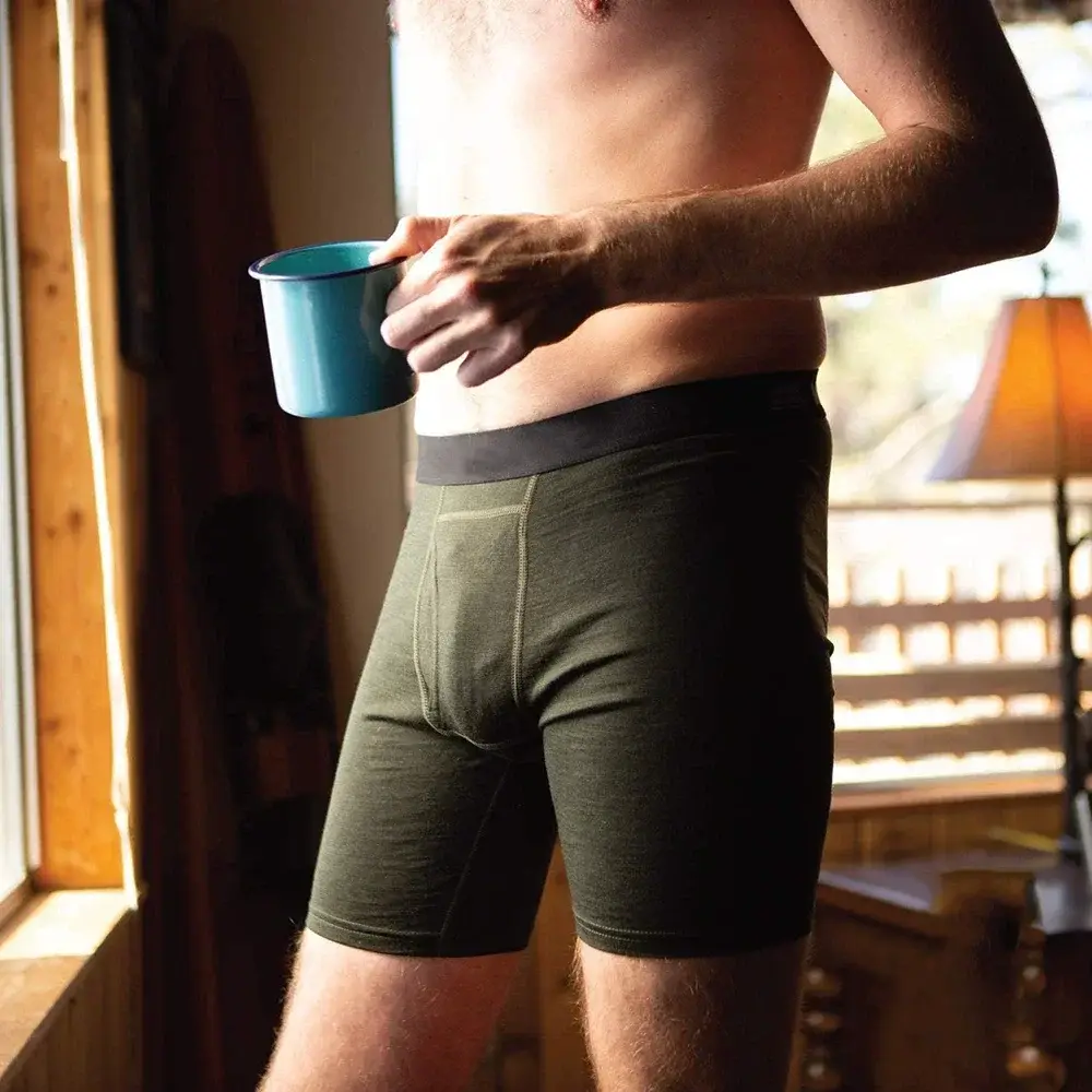 Men's 100% Merino Wool Boxer Briefs Men Merino Wool Underwear Base Layer Moisture Wicking Breathable Sports Hiking Underpants — image 1