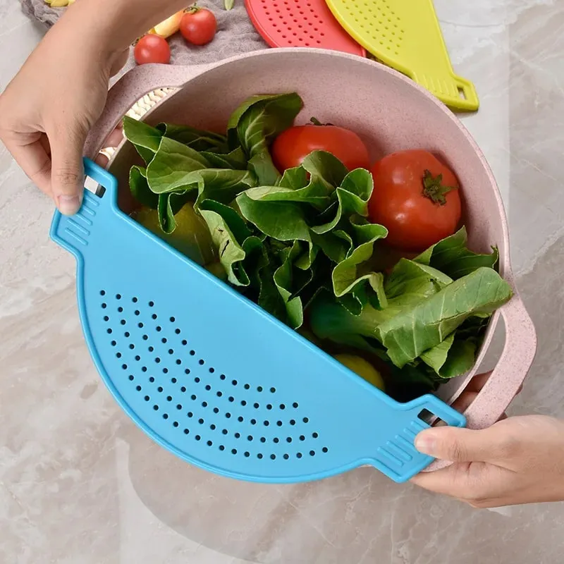 Pan Pot Strainer Plastic Pasta Spaghetti Practical Draining Tool Pot Strainer Pan Drainer for Home Kitchen Easy Draining — image 7