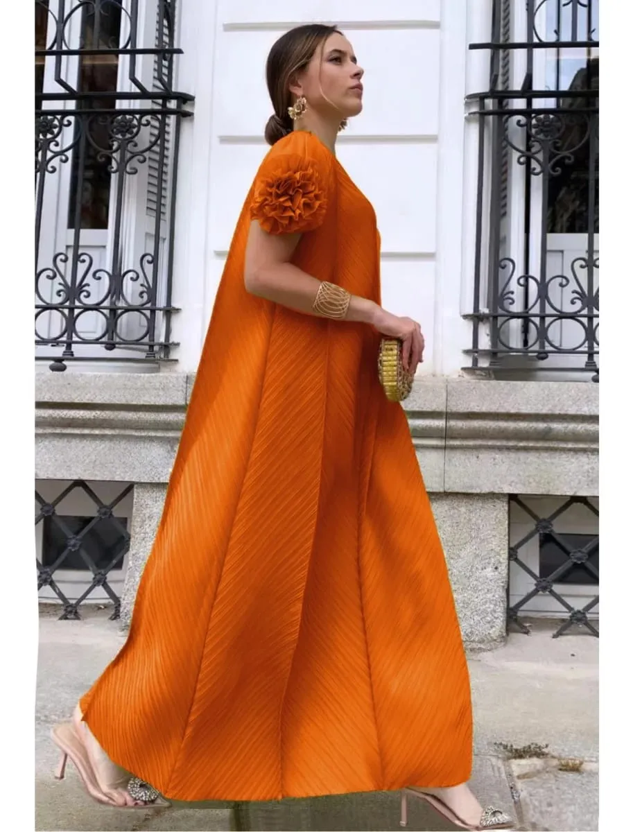 Miyake Pleated Heavy Industry Flower Disc Geometric Pleated Dress Versatile Age-reducing Mother Outfit 2024 for Women — image 3