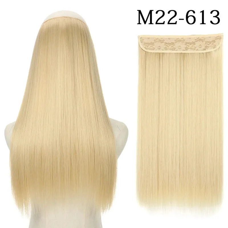 Synthetic Long Straight No Clip Invisible Line Hair Extensions 40 55 80cm Natural Brown Blonde Fake Hairpiece For Women