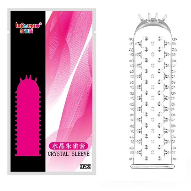Big Spikes Penis Cock Ring Sheath Reusable Penis Sleeve Ejaculation Time Delay Ribbed Stimulate Penis Sleeve Sex Toys for Male