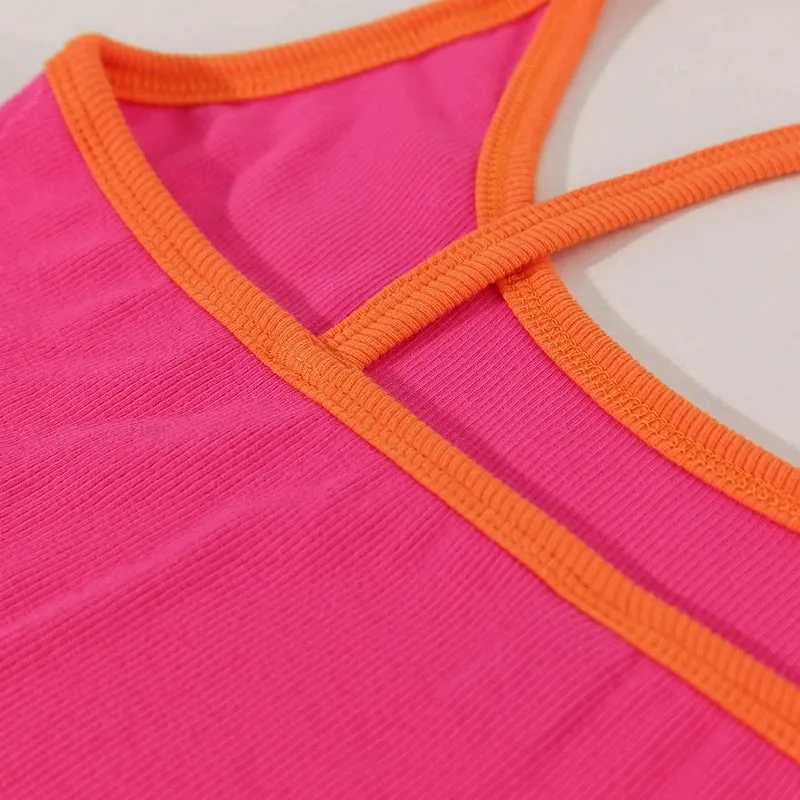 94% Cotton Crop Top Woman Sexy Sleeveless Patchwork Back Cross Streetwear Summer Tops Cute Tops Corset Youthful Woman Clothes — image 4