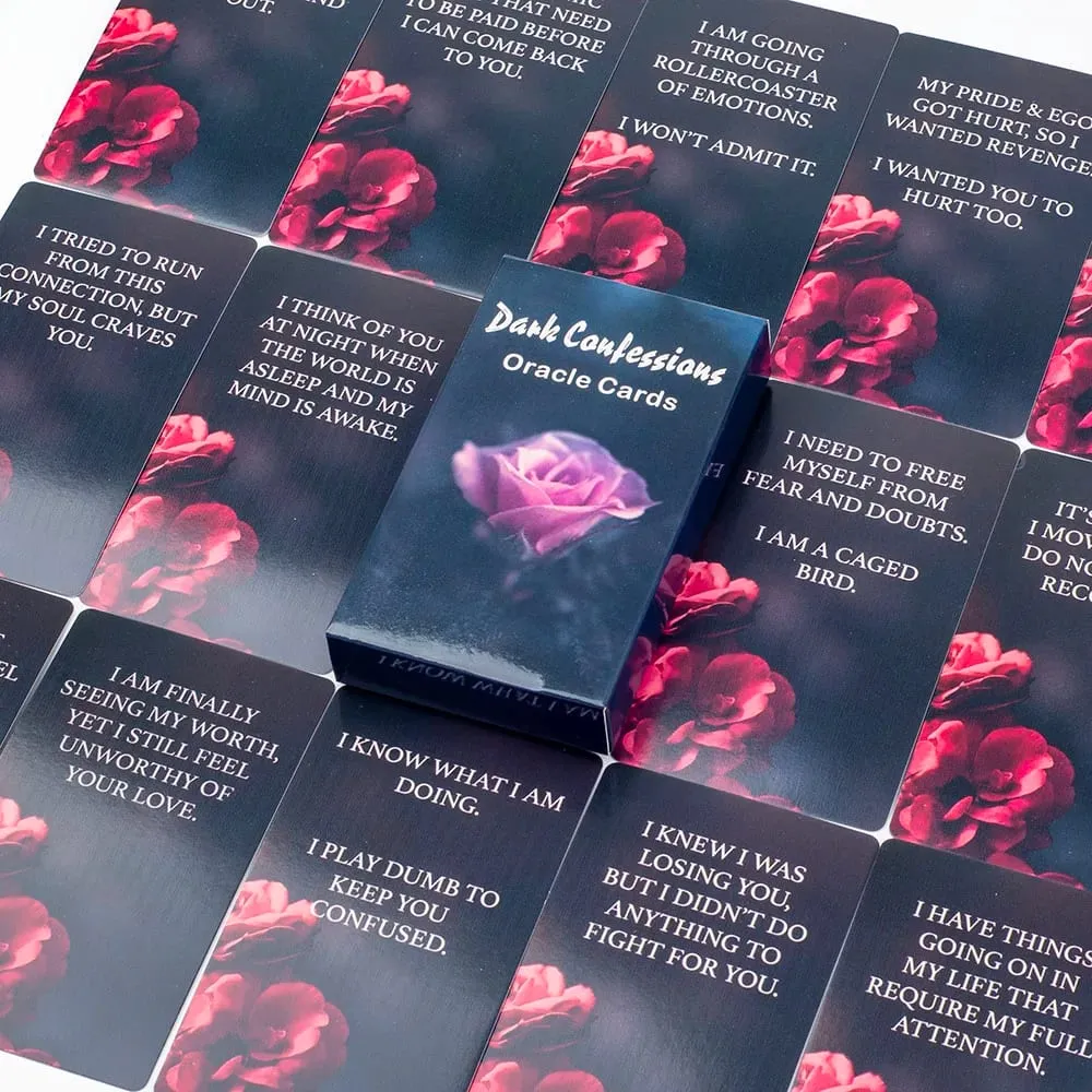 Dark Confession Oracle Cards Twin Flame Oracle Cards Love Keywords Messages Deck Dark Shadow 50Pcs Cards — image 6