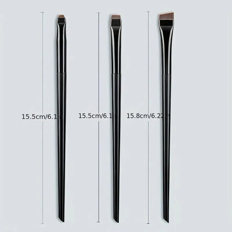3 stk. Blade Eyeliner Brush Øjenbrynsbørste Bærbar Flad Fin Eyeliner Blyant Øjenbrynskontur makeupbørste