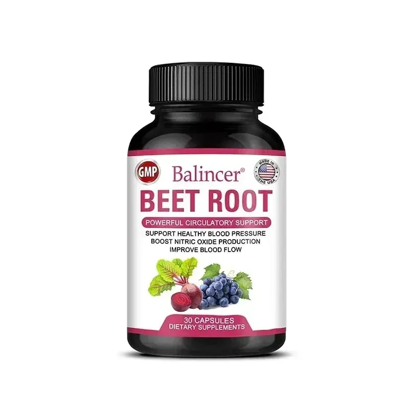 Beetroot Capsules Organic Beetroot Powder Extract + Black Pepper Nitric Oxide Production Blood Circulation Blood Pressure Health — image 8