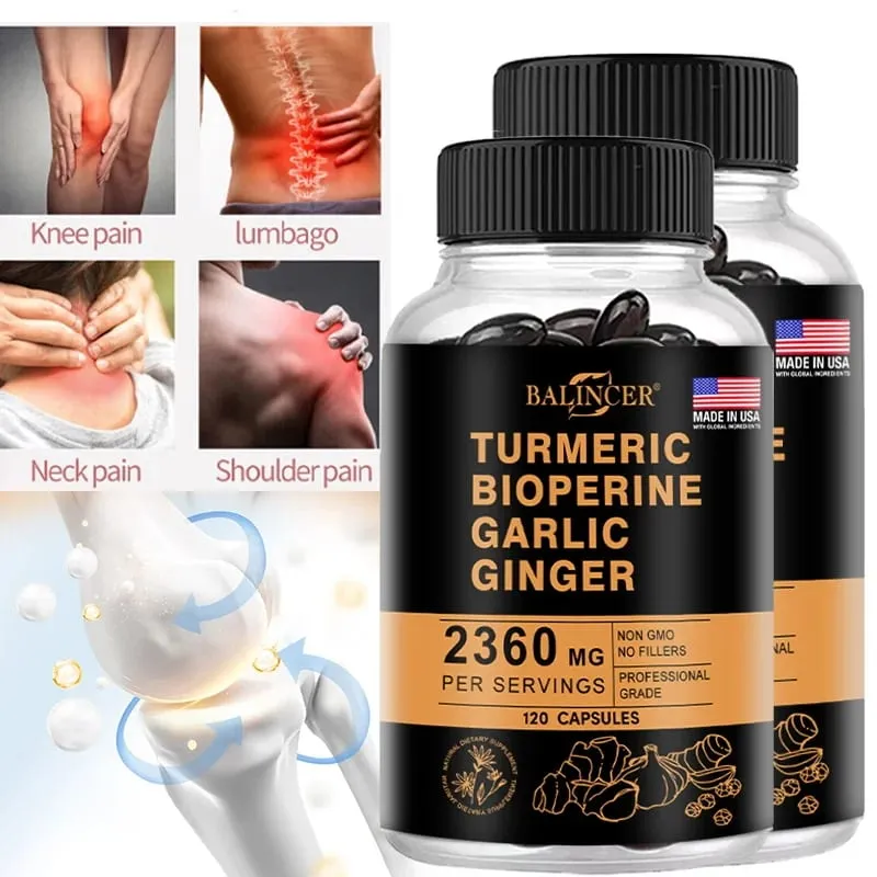 Gurkemeje ingefærtilskud Piperine 2360 mg understøtter fordøjelses- og immunsundhed forbedrer inflammation og fremmer ledsundhed — image 1