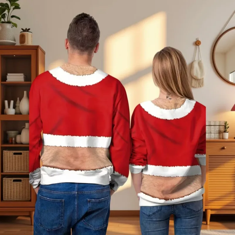 Sjov juletrøje Mænd Kvinder Pullover Xmas Sweatshirt Grim grafisk Y2k Sweatshirts til feriefest Løst herretøj — image 3