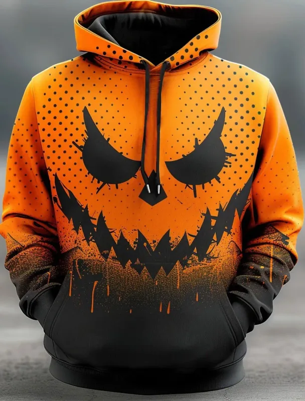 Halloween Men's Graphic Hoodie Pumpkin Prints Classic Casual 3D Pullover Holiday Fashion Hoodies Thin Style Long Sleeve Hooded — image 5