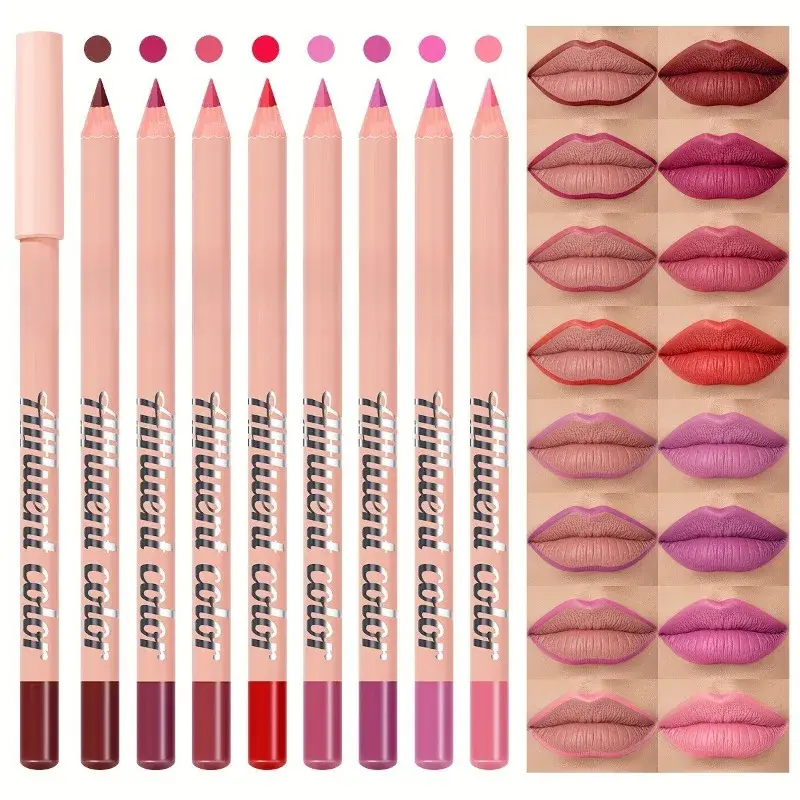 6 Color Waterproof Lip Liner Pencil Long Lasting Natural Lipliner Pen Red Contour Tint Sexy Dark Red Pink Matte Lipstick Pencil — image 2