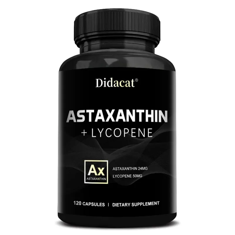 Astaxantina islandese 24 mg + licopene 50 mg Integratore alimentare antiossidante immunitario cuore cervello articolare - 120 Capsule
