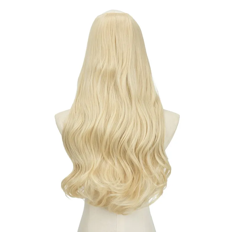 Premium Synthetic U-Part Clip In Hair Extension Long Thick Curly Natural Blonde False Heat Resistant Hair Hairpieces For Women — image 18