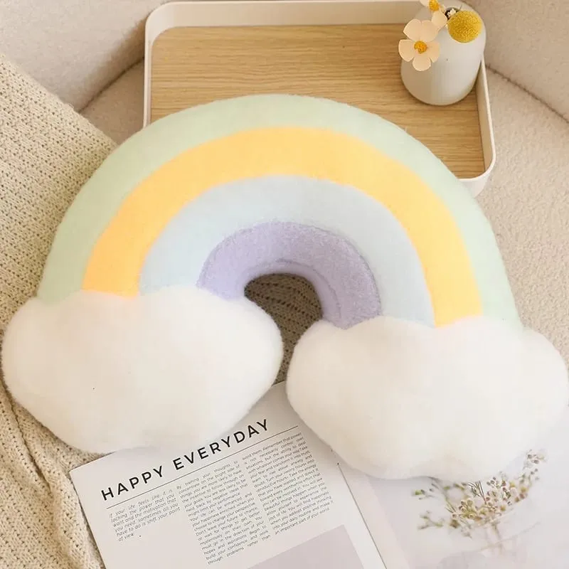 Candy Color Rainbow Cloud Star Moon Plush Pillow Stuffed Soft Flower Toy Throw Pillow Cushion Home Sofa Decor Gift for Friend — image 10