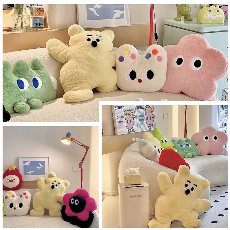 Celebrity Girly Bloem Kussen Sofa Decor Kawaii Kat Beer Kussen Knuffels Regenboog bloemen hoepel Bunny Knuffel Kerstmis — image 2