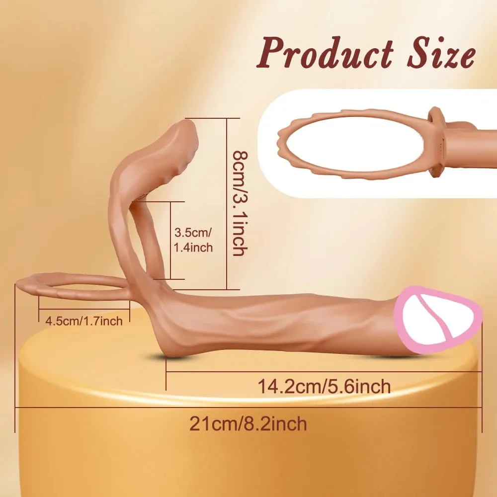 Remote Controlled Double Penetration Vibrator for Couple Anal Plug Vibrator with Penis Cock Ring Adult Sex Toys for Men Women — image 5