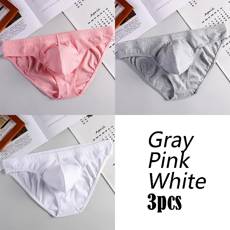 New Solid 1pcs/3pcs Cotton Underwear Men Brief Hot Shorts Mens Briefs Ropa Interior Hombre Breathable Size M2XL ST-MK56