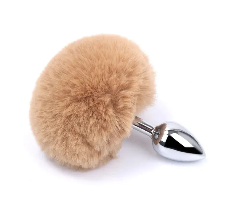 Metal Plush Rabbit Tail Anal Plugs Prostate Massager Butt Plug Rabbit Ear BDSM Cosplay Erotic Sex Toys for Women Adults Sex Game