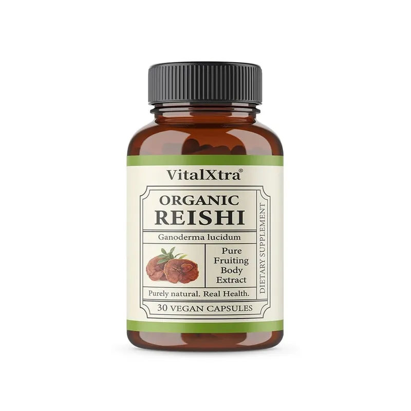 Reishi gomba kapszula 1000 mg Ganoderma Lucidum támogatja az immunrendszer egészségét, pihenést, alvást és természetes energiát, vegán, nem GMO