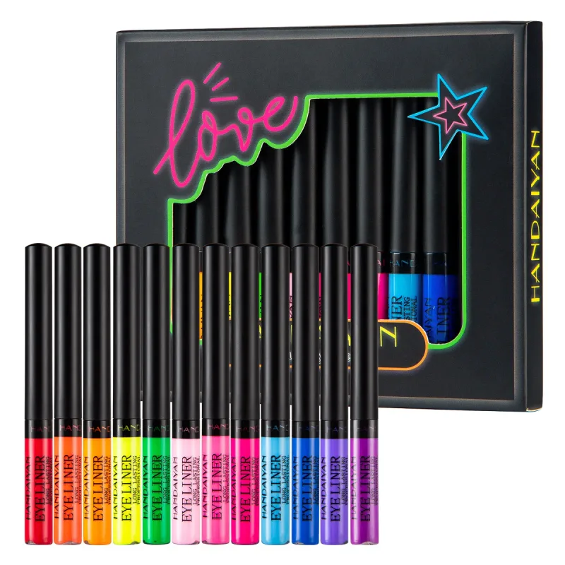 12pcs Colorful Waterproof Eyeliner Pen Set Fluorescent Matte Long-Lasting 24hrs Eye Liner Pencils for Face Makeup Decoration — image 8