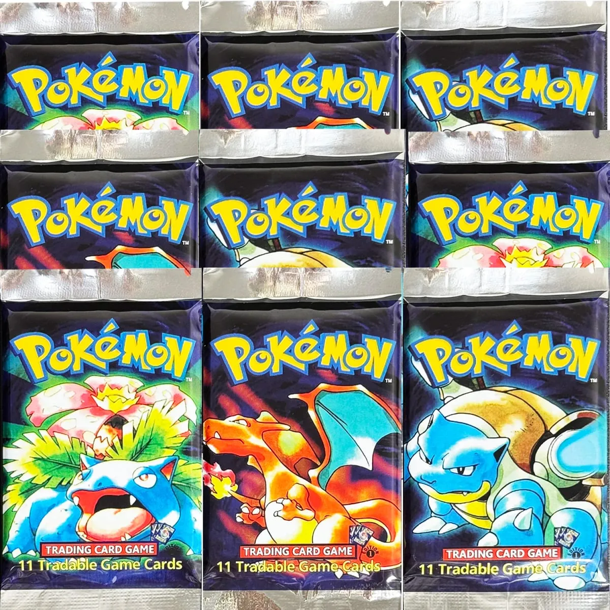 1. udgave basesæt 1999 Booster Pack TCG basesæt Ubegrænset spilkort Pokemon Charizard Blastoise Venusaur PTCG samleobjekt