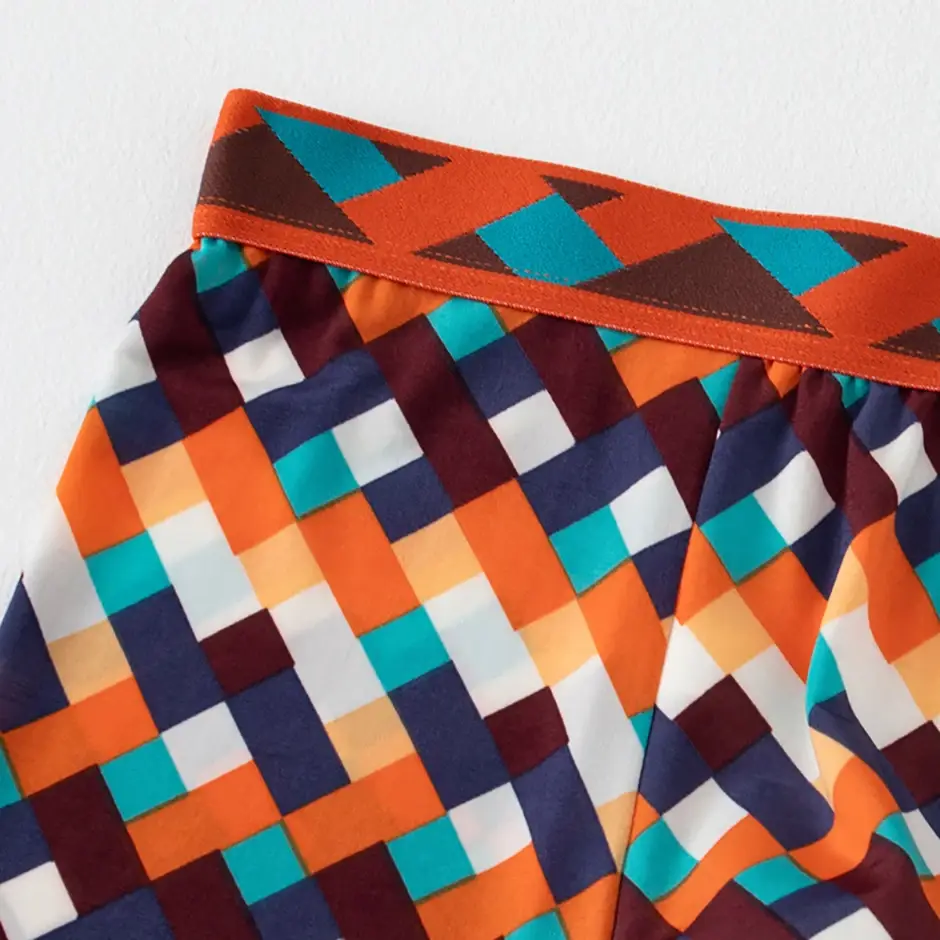 Boxer décontracté à motifs colorés pour hommes, sous-vêtements amples et confortables, surdimensionnés, taille élastique, 4/5 pièces