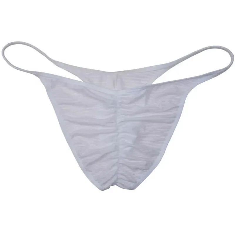 Men Brazilian Bikini Brief Pucker Bikinis Underwear Mini Trunks Slip Homme Ice Silk Cheeky Shorts Briefs
