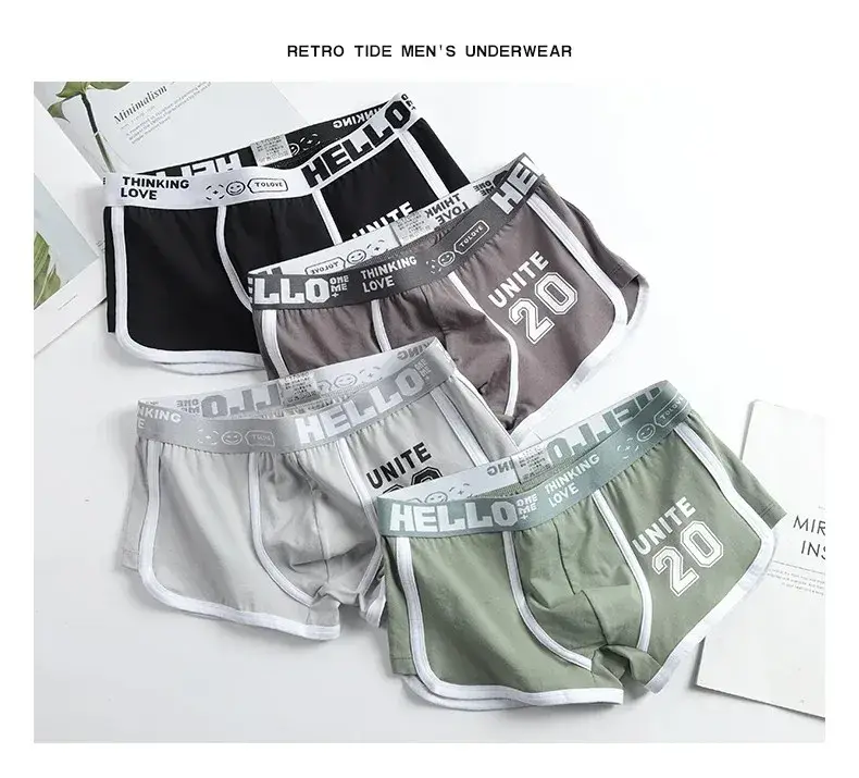 1/3pcs Men Underwear Sports Boxer Shorts Cotton Solid Color Sexy Panties Fashion Breathable Comfortable Underpants Man U Convex — image 3
