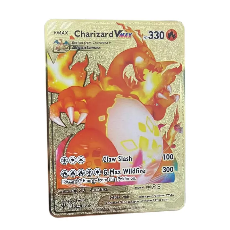 2025 NEW Pokemon Metal Card 10000 Points Arceus Charizard Super Card Golden English Mewtwo Vmax GX EX Anime Collection Cards Gif — image 9