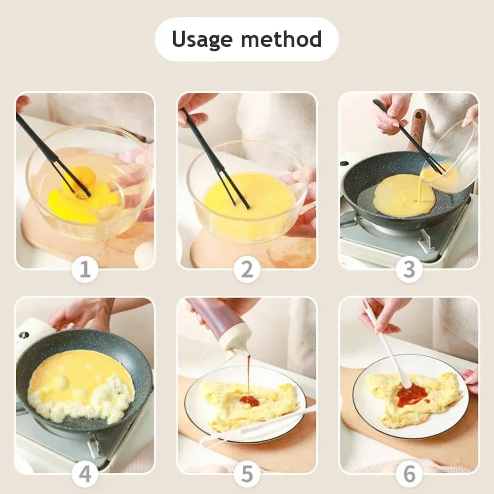 1PC Egg Whisk Plastic Multifunctional Mini Hand Egg Beater Kitchen Utensil with Teaspoon Egg Baking Tools Cream Stirring Stick — image 6