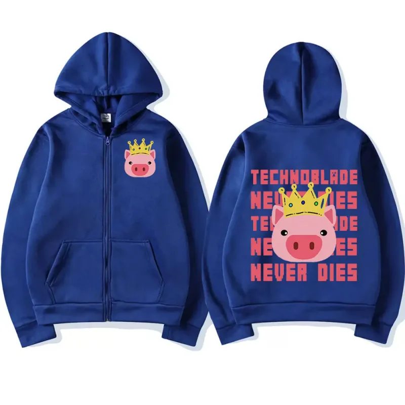 Technoblade Merch Print Zipper Hoodies Sweatshirts Harajuku Men Women Hip Hop Streetwear Casual Loose Hoodies Fashion Pullovers — image 11
