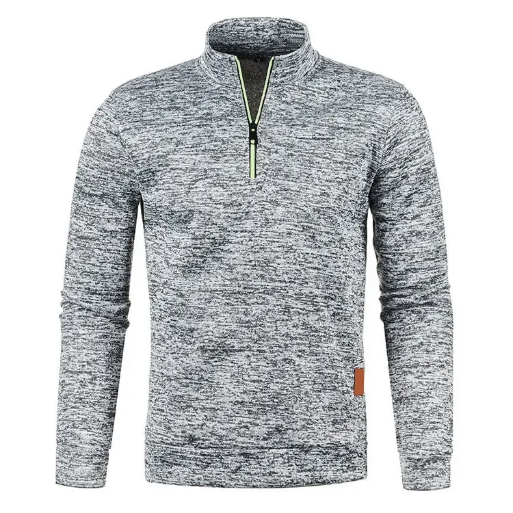 Men's Knitted Sweatshirts Casual Thicker Half Zip Pullovers For Male Hoody Man Solid Color Turtleneck Sweater Coats BSD-ZW118 — image 15